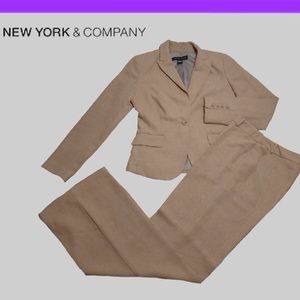 NWOT Talls Dark Linen Crepe Wide Leg Pant Suit